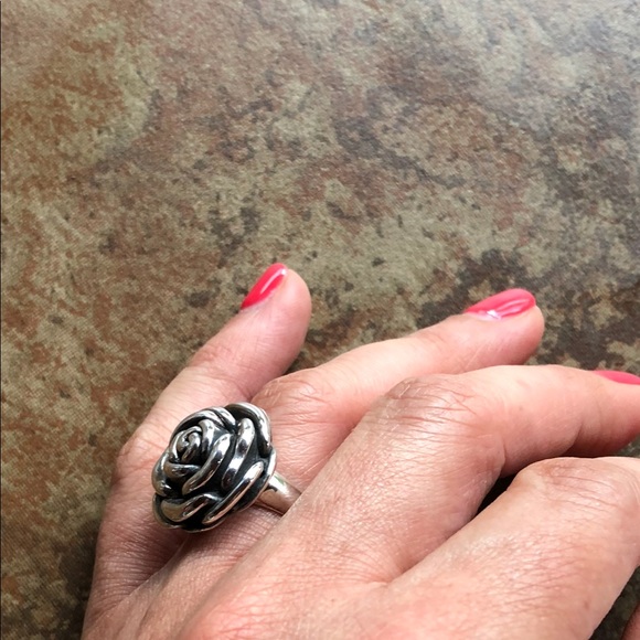 STERLING SILVER ROSE RING - Picture 4 of 7